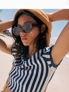 Free People Beach Roberta Textured Crop Sweater